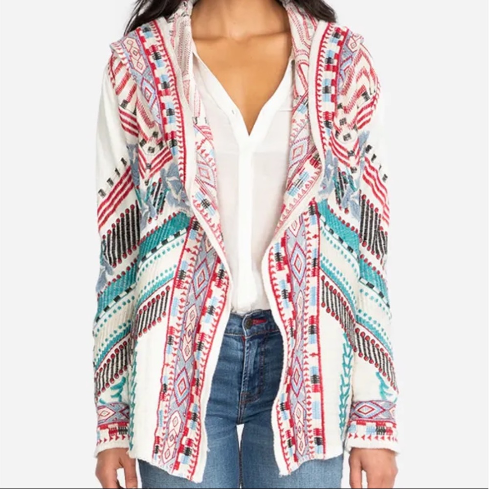 Johnny Was Ilioni Short Hoodie, Ivory, XS